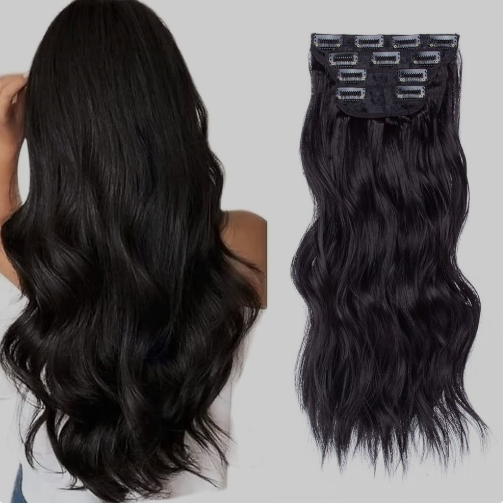 4 Clip Hair Extension | 4 Clip Ear to Ear Volumizer | Clip-in Hair Extensions | Instant Volume & Style