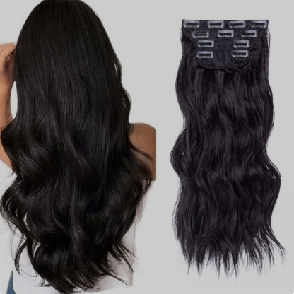 4 Clip Hair Extension | 4 Clip Ear to Ear Volumizer | Clip-in Hair Extensions | Instant Volume & Style